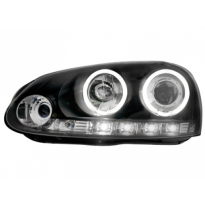 Faros Delanteros Vw Golf V 03-09_ 2 Ccfl Slr _ Negro