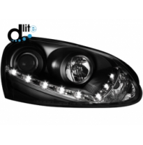 Faros Luz Diurna Vw Golf V Homologacion R87_ Para Xenon Original _ Negro