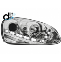 Faros Luz Diurna Vw Golf V Homologacion R87 _ Para Xenon Original _ Cromado