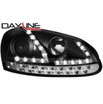 Faros Luz Diurna Vw Golf V 03-09 _ Drl-Optic _ Black