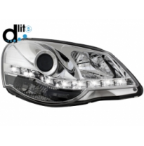 Faros Luz Diurna Vw Polo 9n3 05-09 _ Drl-Optic _ Cromado