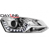 Faros Luz Diurna Vw Polo 6r 09+_Drl Optic_Cromado