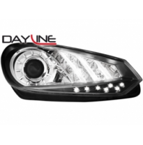 Faros Luz Diurna Vw Golf Vi 08+ _ Drl-Optic_Cromado