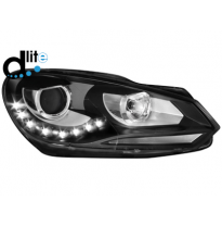 Faros Luz Diurna Vw Golf Vi 08+_Drl Optic_Negro Homologacion R87