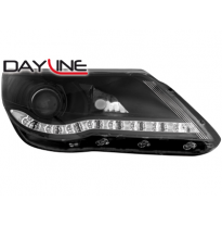 Faros Luz Diurna Vw Tiguan 07-11 Negro