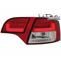 Litec Led Pilotos Traseros Audi A4 Avant B7 04-08 _ Rojo/Crystal