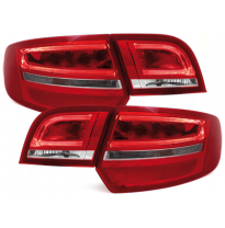 Pilotos Led Audi A3 Sportback 04-08 Rojo/Crystal
