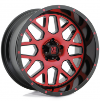 LLANTA ALUMINIO XD GRENADE NEGRO SATINADO CARA ROJA 10 x 20 Et:-24  5 x 127 78,1