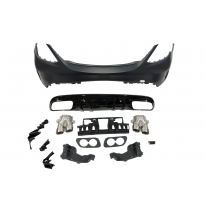 Paragolpes Trasero Mercedes W205 2014-2018 4P Look C43 Colas escape Plástico ABS