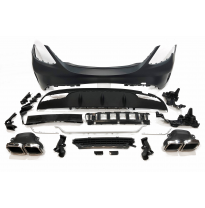 Paragolpes Trasero Mercedes W205 2014-2018 4P Look C63 Colas escape Plástico ABS