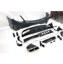 Paragolpes Trasero Mercedes W205 2014-2018 4P Look C63 Colas escape Plástico ABS