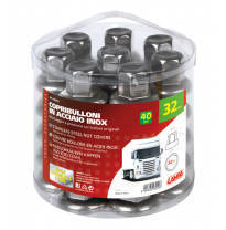 Embellecedor Tornillo Ruedas 32 Mm Acero Inoxidable Mate (Bote 40 Unidades)