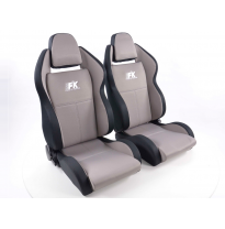 Juego Asientos Deportivos Race 5 Tela Gris/Negro Fk Automotive