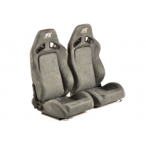 Asientos Deportivos Leipzig Cuero Artificial Gris Fk Automotive