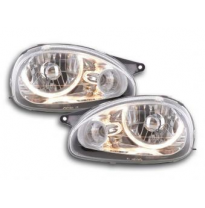 Faros Delanteros Angel Eyes Set Opel Corsa B  93-00 Cromado Fk Automotive Rhd