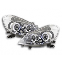 Faros Delanteros Set Angel Eyes Renault Clio Modelo R  05- Cromado Fk Automotive