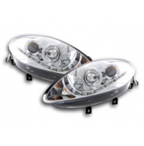 Faros Delanteros Luz Diurna Set Fiat Bravo Modelo 198  07-, Cromado Fk Automotive