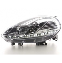 Faros Delanteros Luz Diurna Set Fiat Punto Evo  09-, Cromado Fk Automotive
