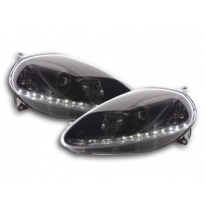 Faros Delanteros Luz Diurna Set Fiat Grande Punto Modelo 199  08- Negro Fk Automotive