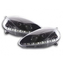 Faros Delanteros Luz Diurna Set Fiat Grande Punto Modelo 199  08- Negro Fk Automotive