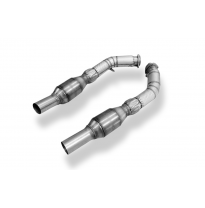 Colectores de admisión Audi RS4 B7 de 70 mm con catalizador HJS homologado ECE. Fox exhaust