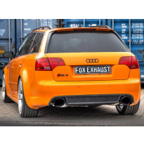 Sistema parcial del Audi RS4 B7 desde el catalizador, compuesto por el silenciador trasero. Fox exhaust