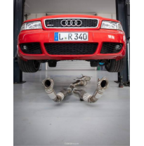 Downpipe de 76 mm para Audi S4/RS4 B5 con catalizador HJS homologado ECE. Fox exhaust