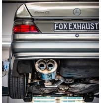 Silenciador trasero y silenciador delantero para Mercedes Clase E 124, Ø70 mm Fox exhaust