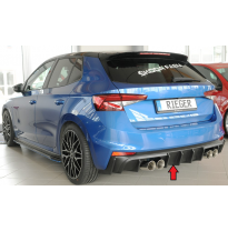 Skoda Fabia PJ - Añadido difusor trasero Rieger, ABS mate, para salidas de escape deportivas izquierda y derecha (4 x 90 mm de d