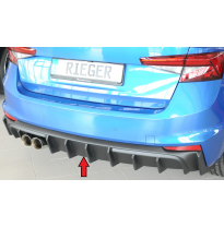 Skoda Fabia - Añadido difusor trasero Rieger, alfombrilla ABS. Para el lado izquierdo. Fox exhaust