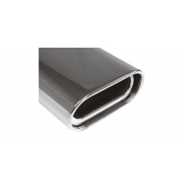 Cola de escape para soldar 53 160x80 mm / lenght: 300 mm - flat oval / rolled / 15° slant / with absorber