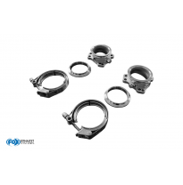 Juego de abrazaderas en V para tubo en Y de 76 mm para K04 y K06 Lader Con Fox exhaust