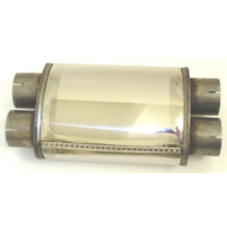 3 &quot;Silenciador Universal&quot; Duot &quot; Friedrich Longitud: 320 Mm / Diámetro: 220/140 Mm Ovalado / 2x Entrada 76 Mm - 2x Salida 76 Mm