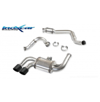 Tubo de sustitución del catalizador con catalizador metalico + Tubo intermedio + Escape trasero CEN 2X90 X-RACE Black Edition PO