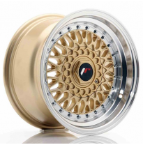 LLANTA JR Wheels JR9 15x8 ET15 4x100/114 Gold w/Machined Lip JAPAN RACING