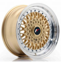 LLANTA JR Wheels JR9 15x7 ET20 4x100/108 Gold w/Machined Lip JAPAN RACING