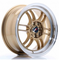 LLANTA JR Wheels JR7 15x7 ET38 4x100/114 Gold w/Machined Lip JAPAN RACING