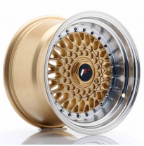 LLANTA JR Wheels JR9 15x9 ET10 4x100/108 Gold w/Machined Lip JAPAN RACING