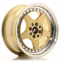 LLANTA JR Wheels JR6 15x7 ET35 4x100/114 Gold w/Machined Lip JAPAN RACING