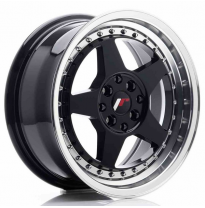 LLANTA JR Wheels JR6 16x7 ET25 4x100/108 Glossy Black w/Machined Lip JAPAN RACING