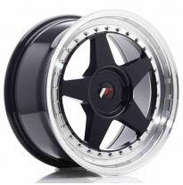 LLANTA JR Wheels JR6 17x8 ET20-35 BLANK Glossy Black w/Machined Lip JAPAN RACING