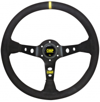 VOLANTE OMP CORSICA ANTE 350MM BRAZOS NEGRO - DETALLE AMARILLO