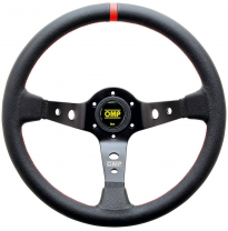 VOLANTE OMP CORSICA PIEL 350MM BRAZOS NEGRO - DETALLE ROJO
