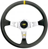 VOLANTE OMP CORSICA PIEL 350MM NEGRO BRAZOS PLATA