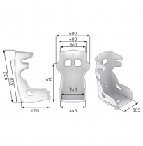 HTE EVO FIBREGLASS SEAT NEGRO
