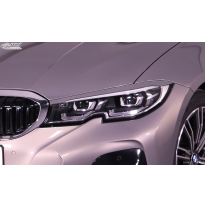 RDX Pestañas de faros para BMW Serie 3 G20 G21 Light Brows NEGRO BRILLANTE Conjunto para ambos lados. Fabricado en plástico PUR/