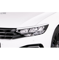RDX Pestañas de faros para VW Passat 3G B8 (2014-2019 y 2019+) Light Brows Conjunto para ambos lados. Fabricado en plástico PUR/
