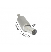 Escape Universal Acero Inox Con Salida Redonda 90 Mm Sport Line - Tubo De Entrada 56/61mm Para Soldar - Cola Inclinada 19°