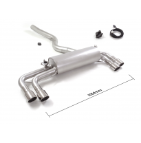 Silencioso trasero doble en acero inox con salidas redondas 2x90 mm Sport Line asimetricas
 con valvulas integradas.Las válvulas