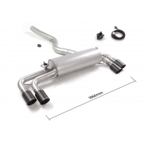 Silencioso trasero doble en acero inox con salidas redondas 2x90 mm Carbon Shot asimetricas 
 con valvulas integradas.Las válvul